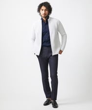 MNFCA80450 MICHEL KLEIN HOMME(ミッシェルクラン オム) 《日本製》モールスタンドZIPカーディガン ライトグレー