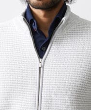 MNFCA80450 MICHEL KLEIN HOMME(ミッシェルクラン オム) 《日本製》モールスタンドZIPカーディガン ライトグレー