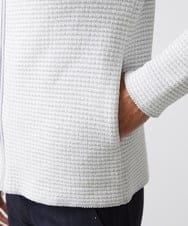 MNFCA80450 MICHEL KLEIN HOMME(ミッシェルクラン オム) 《日本製》モールスタンドZIPカーディガン ライトグレー