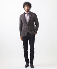 MNFCA81630 MICHEL KLEIN HOMME(ミッシェルクラン オム) 《日本製》へリンボン柄ウールニットジャケット ブラウン