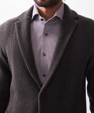 MNFCA81630 MICHEL KLEIN HOMME(ミッシェルクラン オム) 《日本製》へリンボン柄ウールニットジャケット ブラウン