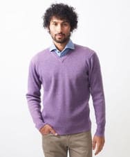 MNFCC61200 MICHEL KLEIN HOMME(ミッシェルクラン オム) リブ編みVネックニット パープル