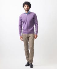 MNFCC61200 MICHEL KLEIN HOMME(ミッシェルクラン オム) リブ編みVネックニット パープル