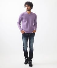 MNFCC61200 MICHEL KLEIN HOMME(ミッシェルクラン オム) リブ編みVネックニット パープル