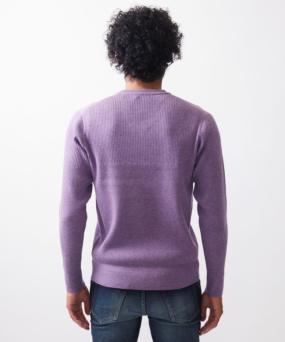 MNFCC61200 MICHEL KLEIN HOMME(ミッシェルクラン オム) リブ編みVネックニット パープル