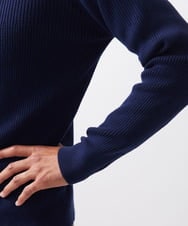 MNFCC62210 MICHEL KLEIN HOMME(ミッシェルクラン オム) リブ編みハーフジップニット ネイビー