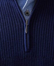 MNFCC62210 MICHEL KLEIN HOMME(ミッシェルクラン オム) リブ編みハーフジップニット ネイビー