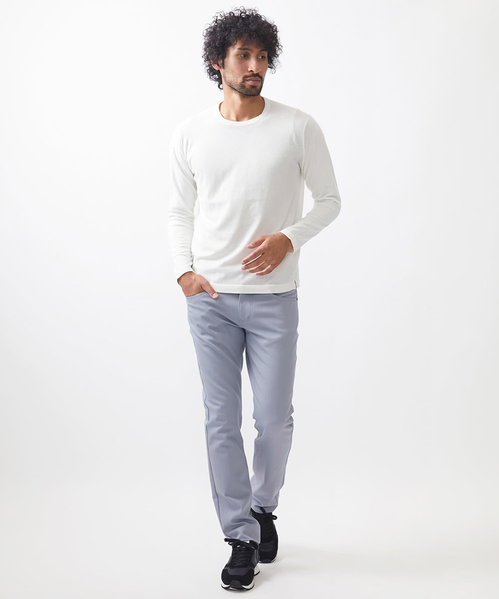 MNFCC65210 MICHEL KLEIN HOMME(ミッシェルクラン オム) ハイゲージクルーネック長袖ニット ホワイト