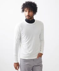 MNFCC65210 MICHEL KLEIN HOMME(ミッシェルクラン オム) ハイゲージクルーネック長袖ニット ホワイト