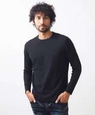MNFCC65210 MICHEL KLEIN HOMME(ミッシェルクラン オム) ハイゲージクルーネック長袖ニット ブラック