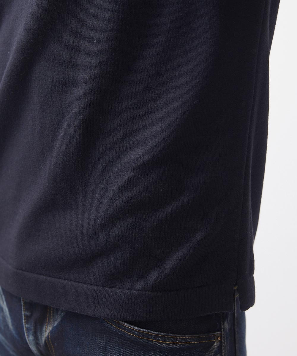 MNFCC65210 MICHEL KLEIN HOMME(ミッシェルクラン オム) ハイゲージクルーネック長袖ニット ブラック