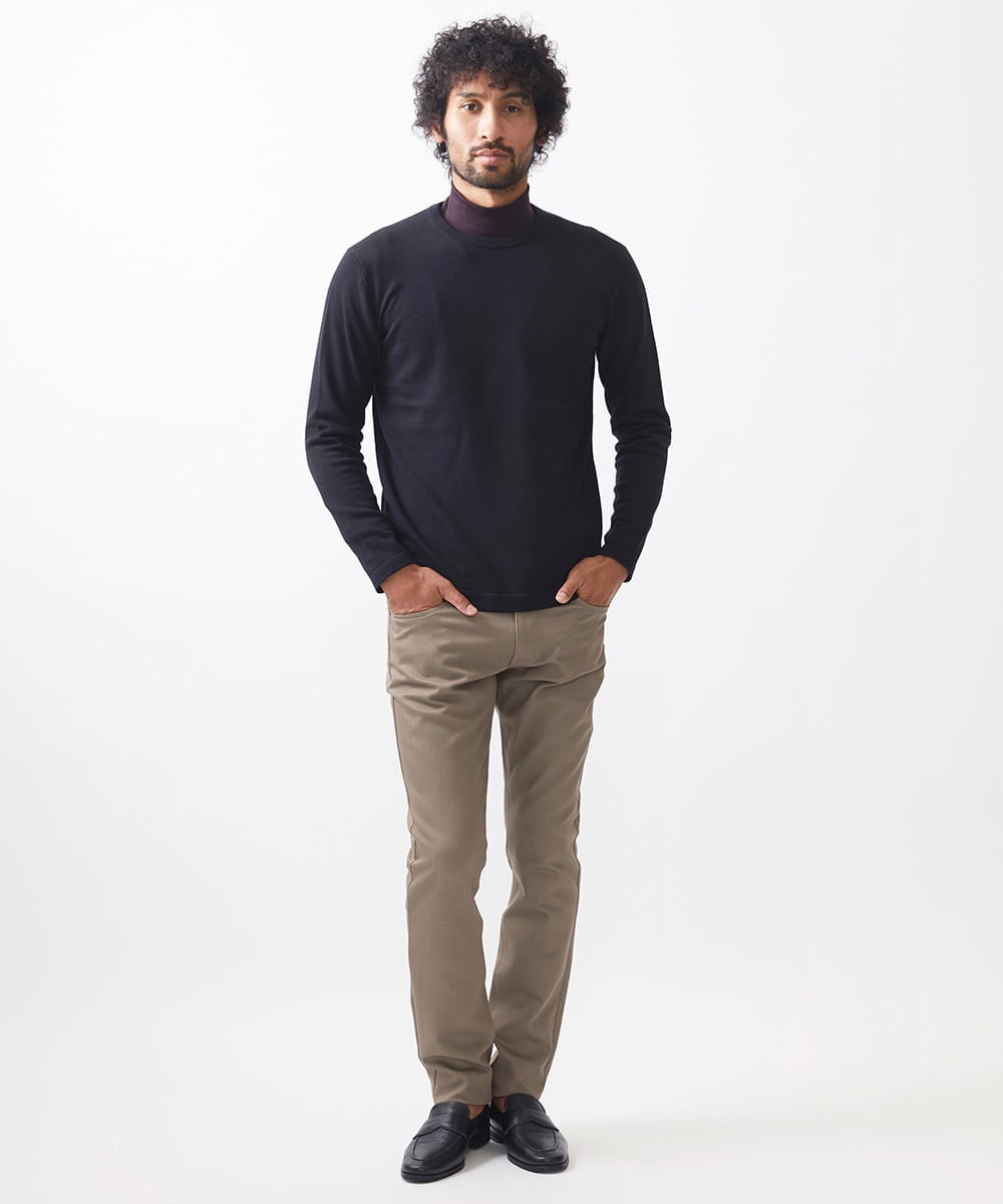 MNFCC65210 MICHEL KLEIN HOMME(ミッシェルクラン オム) ハイゲージクルーネック長袖ニット ブラック