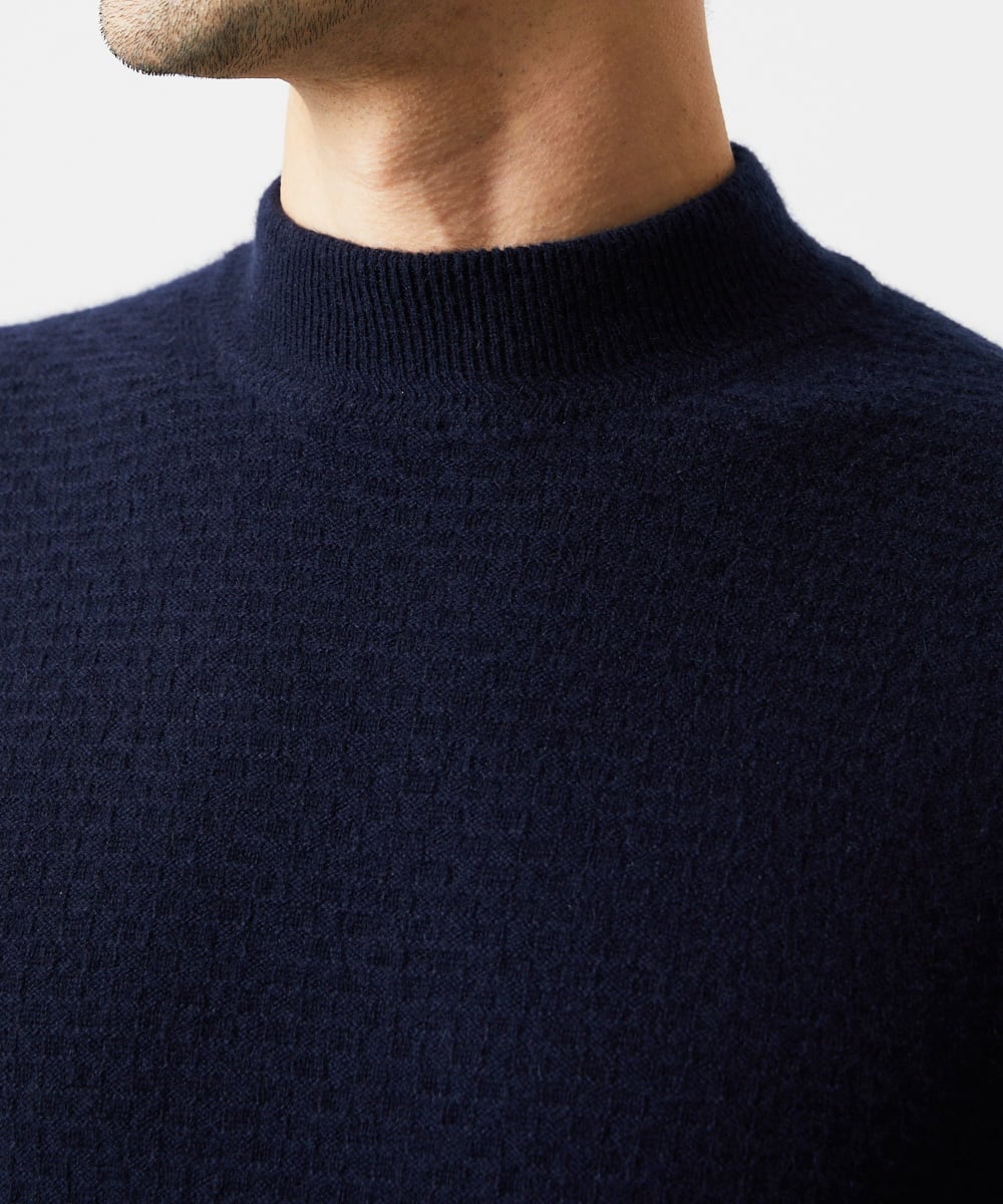 MNFCD60330 MICHEL KLEIN HOMME(ミッシェルクラン オム) カシミアモックネックニット ネイビー