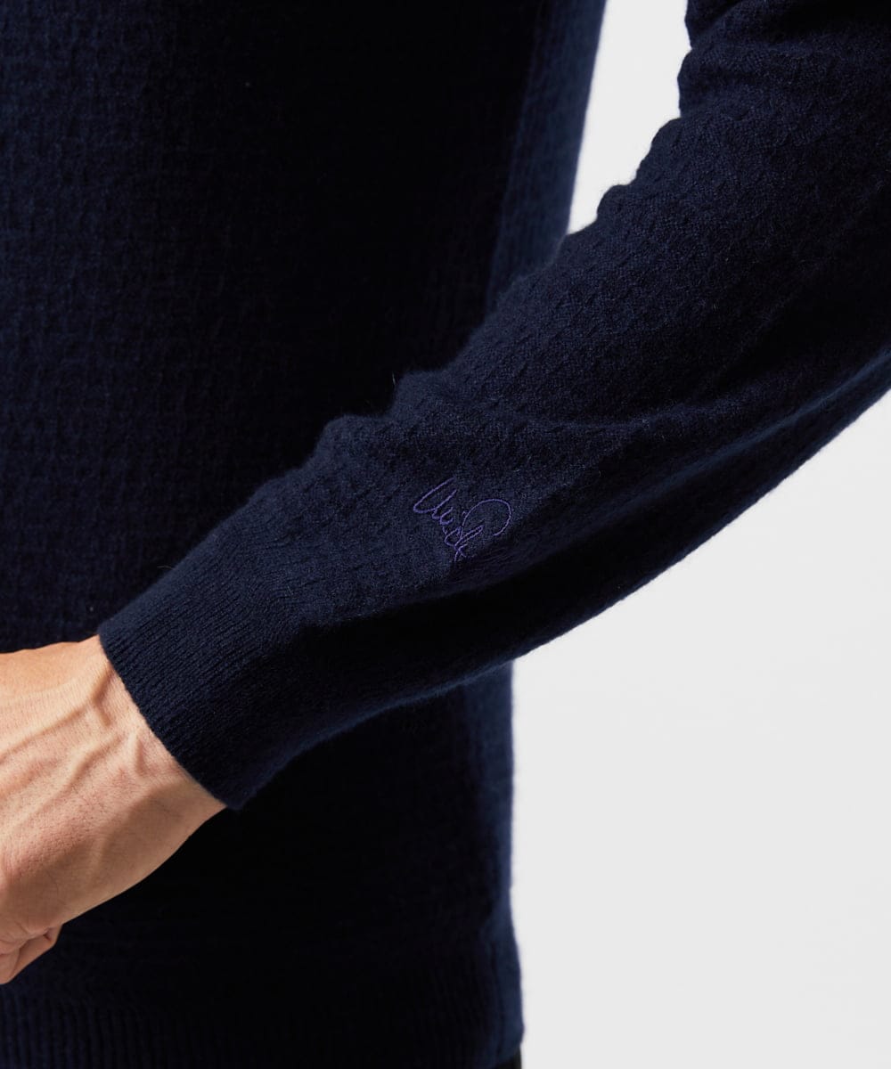 MNFCD60330 MICHEL KLEIN HOMME(ミッシェルクラン オム) カシミアモックネックニット ネイビー