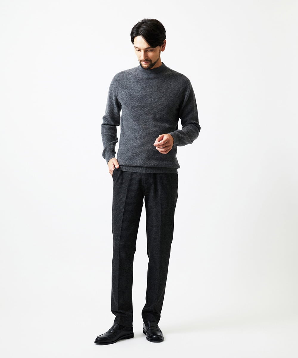 MNFCD60330 MICHEL KLEIN HOMME(ミッシェルクラン オム) カシミアモックネックニット ダークグレー