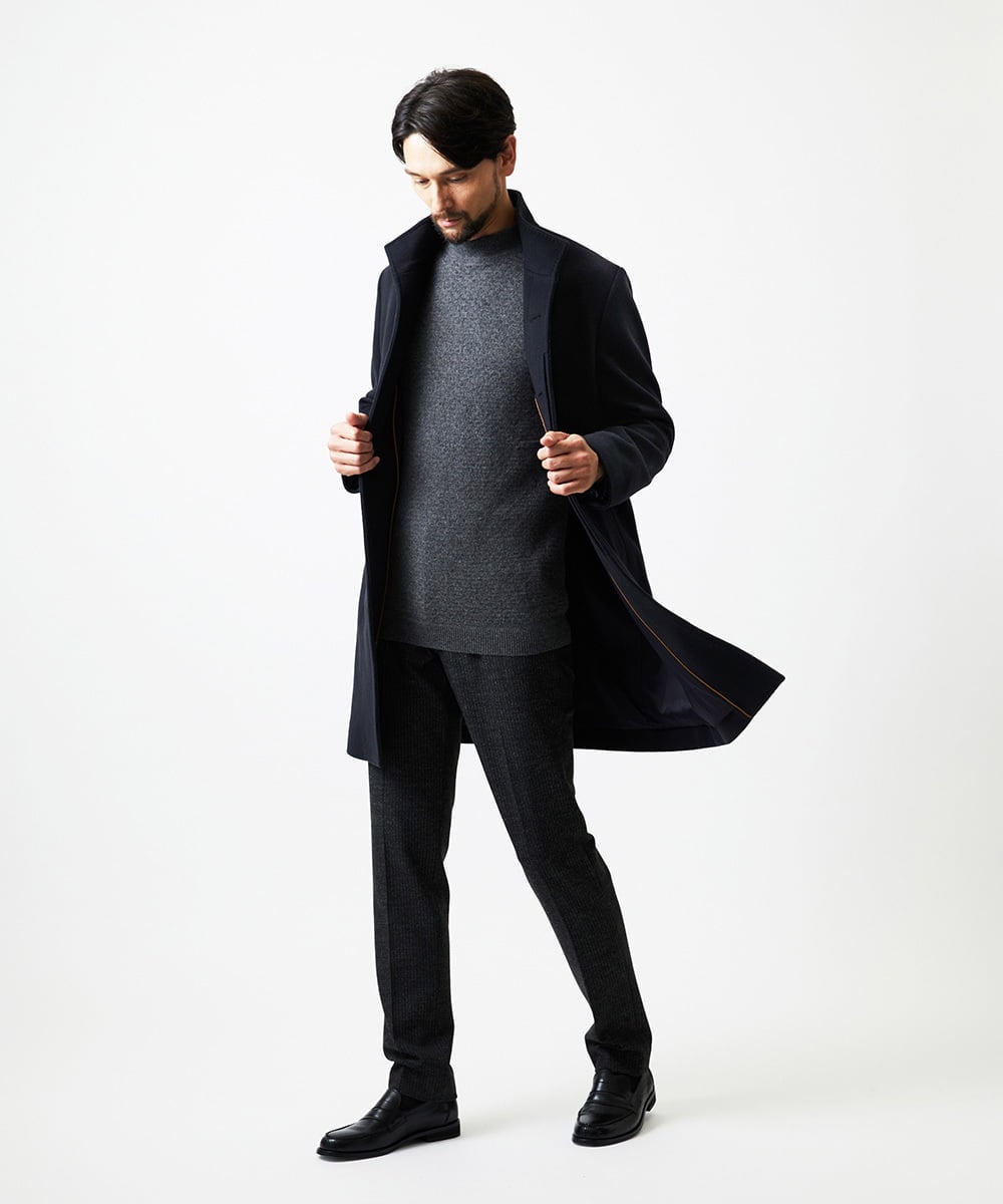 MNFCD60330 MICHEL KLEIN HOMME(ミッシェルクラン オム) カシミアモックネックニット ダークグレー