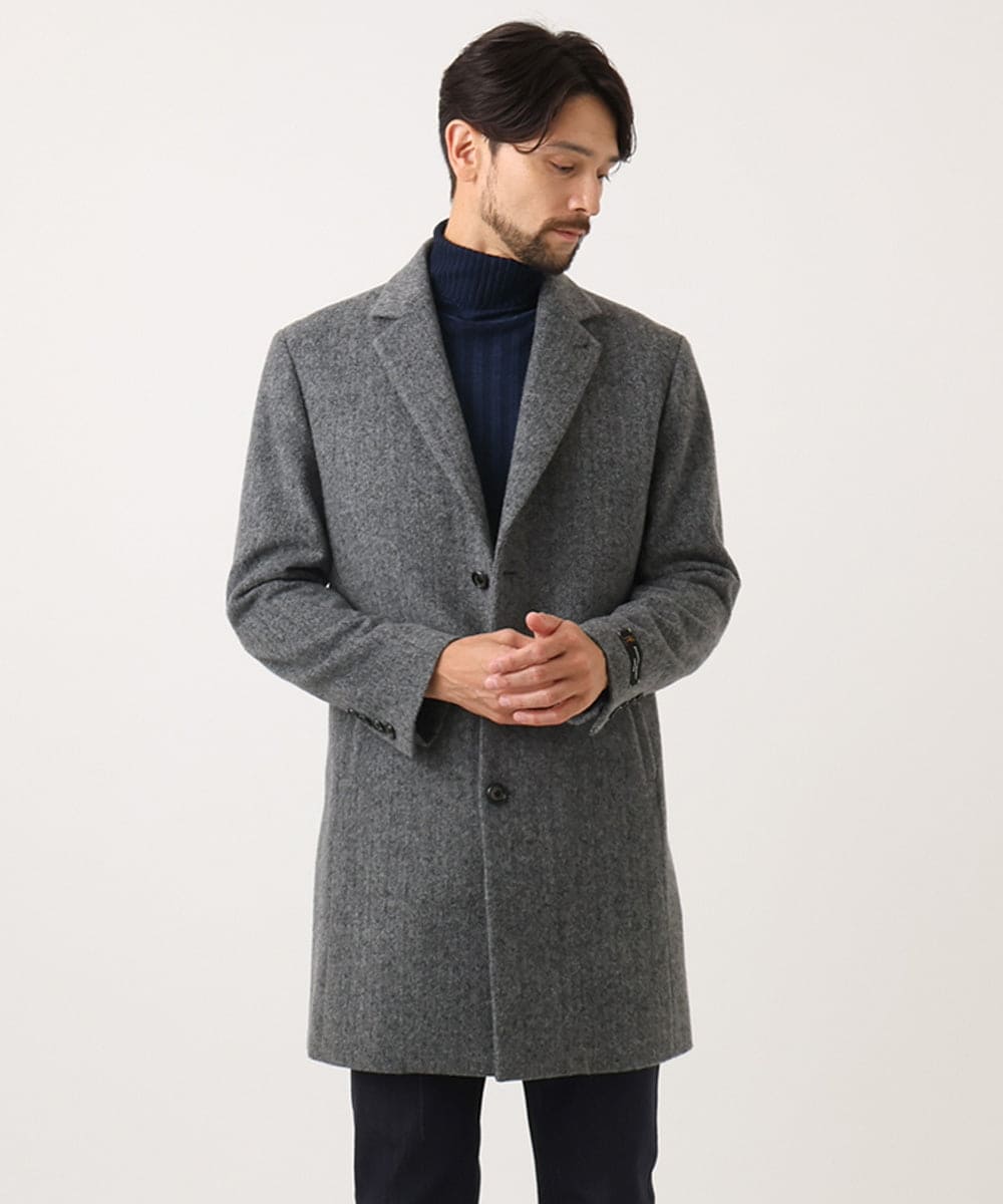 MNFCF11210 MICHEL KLEIN HOMME(ミッシェルクラン オム) ガーメントダイリブ　タートルネックニット ネイビー