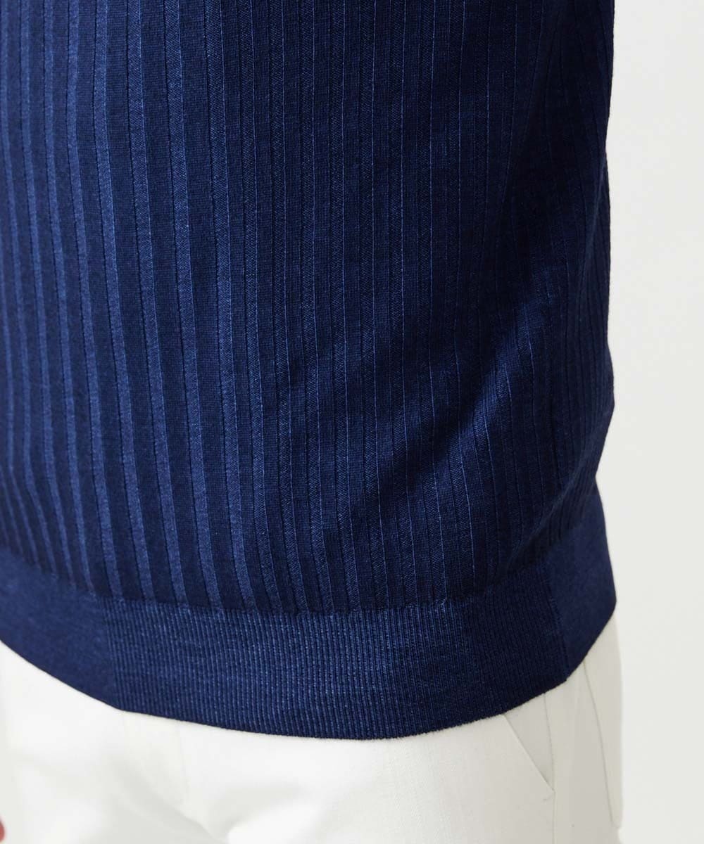 MNFCF11210 MICHEL KLEIN HOMME(ミッシェルクラン オム) ガーメントダイリブ　タートルネックニット ネイビー