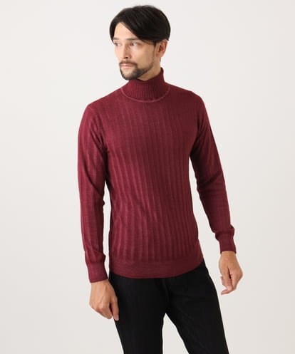 MNFCF11210 MICHEL KLEIN HOMME ガーメントダイリブ　タートルネックニット
