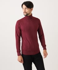 MNFCF11210 MICHEL KLEIN HOMME(ミッシェルクラン オム) ガーメントダイリブ　タートルネックニット パープル