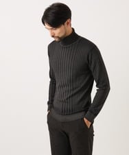 MNFCF11210 MICHEL KLEIN HOMME(ミッシェルクラン オム) ガーメントダイリブ　タートルネックニット ダークグレー