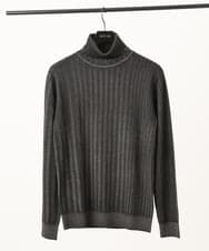 MNFCF11210 MICHEL KLEIN HOMME(ミッシェルクラン オム) ガーメントダイリブ　タートルネックニット ダークグレー