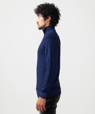MNFCF12230 MICHEL KLEIN HOMME(ミッシェルクラン オム) ガーメントダイリブ　 ハーフジップニット ネイビー