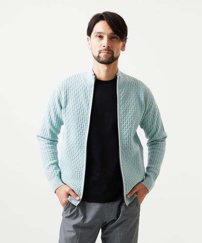 MNFCF50230 MICHEL KLEIN HOMME スタンドカラ―ニットカーディガン