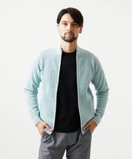 MNFCF50230 MICHEL KLEIN HOMME(ミッシェルクラン オム) スタンドカラ―ニットカーディガン グリーン