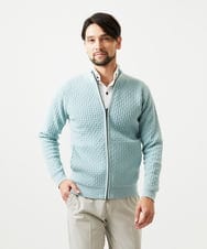 MNFCF50230 MICHEL KLEIN HOMME(ミッシェルクラン オム) スタンドカラ―ニットカーディガン グリーン