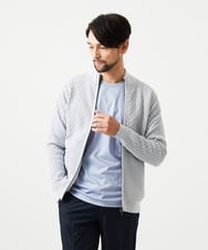 MNFCF50230 MICHEL KLEIN HOMME(ミッシェルクラン オム) スタンドカラ―ニットカーディガン ライトグレー