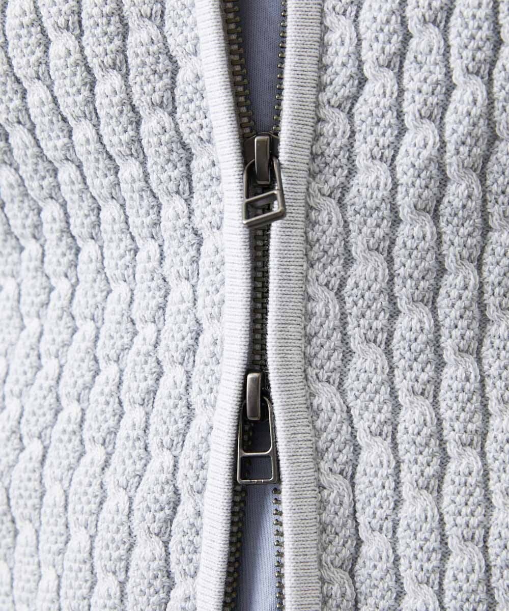 MNFCF50230 MICHEL KLEIN HOMME(ミッシェルクラン オム) スタンドカラ―ニットカーディガン ライトグレー