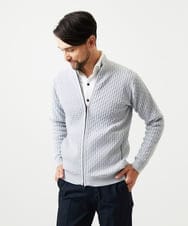 MNFCF50230 MICHEL KLEIN HOMME(ミッシェルクラン オム) スタンドカラ―ニットカーディガン ライトグレー