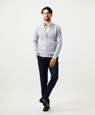 MNFCF50230 MICHEL KLEIN HOMME(ミッシェルクラン オム) スタンドカラ―ニットカーディガン ライトグレー