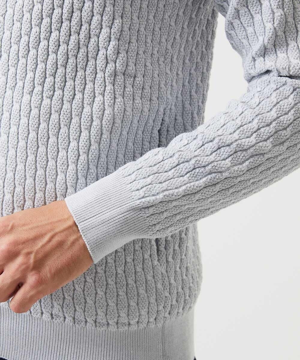 MNFCF50230 MICHEL KLEIN HOMME(ミッシェルクラン オム) スタンドカラ―ニットカーディガン ライトグレー