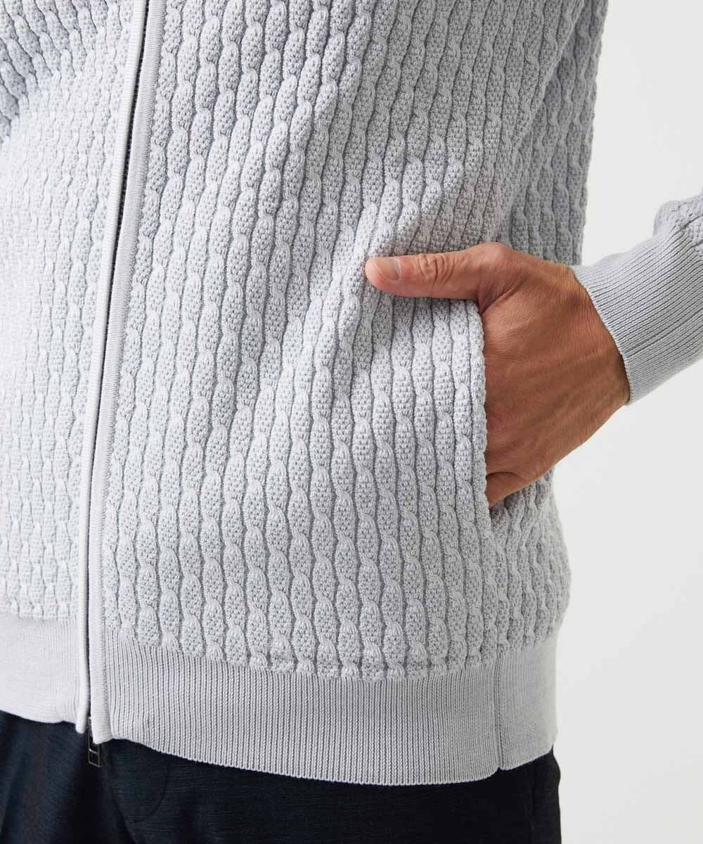 MNFCF50230 MICHEL KLEIN HOMME(ミッシェルクラン オム) スタンドカラ―ニットカーディガン ライトグレー