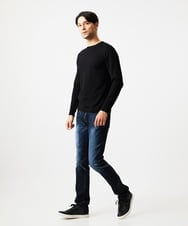 MNFCF59210 MICHEL KLEIN HOMME(ミッシェルクラン オム) モワール　クルーネックニット ブラック