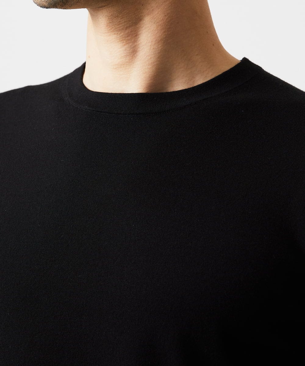 MNFCF59210 MICHEL KLEIN HOMME(ミッシェルクラン オム) モワール　クルーネックニット ブラック
