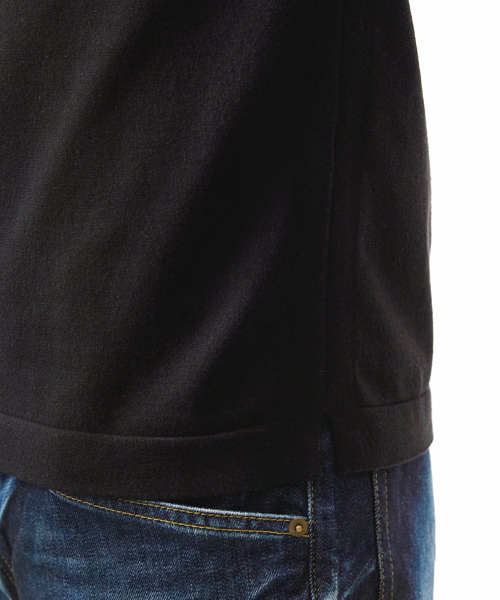MNFCF59210 MICHEL KLEIN HOMME(ミッシェルクラン オム) モワール　クルーネックニット ブラック