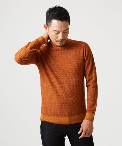 MNFCI11250 MICHEL KLEIN HOMME ケーブルモックネックニット