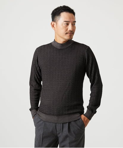 MNFCI11250 MICHEL KLEIN HOMME ケーブルモックネックニット