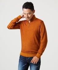 MNFCI12250 MICHEL KLEIN HOMME(ミッシェルクラン オム) グラデーションハーフジップニット オレンジ