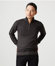 MNFCI12250 MICHEL KLEIN HOMME(ミッシェルクラン オム) グラデーションハーフジップニット ダークグレー