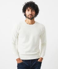 MNFDC50200 MICHEL KLEIN HOMME(ミッシェルクラン オム) クラシカルクルーネックニット ホワイト