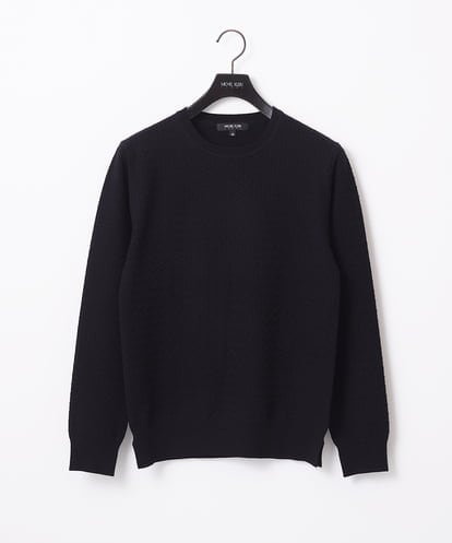 MICHEL KLEIN HOMME(ミッシェルクランオム) クラシカルクルーネックニット ブラック/黒 46