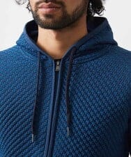 MNFDC52230 MICHEL KLEIN HOMME(ミッシェルクラン オム) 【2025年モデル】ニットZIPアップパーカー セットアップ ブルー