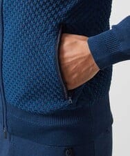 MNFDC52230 MICHEL KLEIN HOMME(ミッシェルクラン オム) 【2025年モデル】ニットZIPアップパーカー セットアップ ブルー