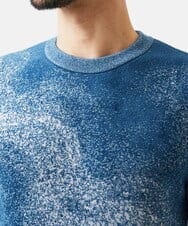 MNFDD62390 MICHEL KLEIN HOMME(ミッシェルクラン オム) 《日本製》スモーク柄クルーネックモールニット ブルー