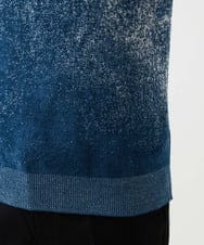 MNFDD62390 MICHEL KLEIN HOMME(ミッシェルクラン オム) 《日本製》スモーク柄クルーネックモールニット ブルー