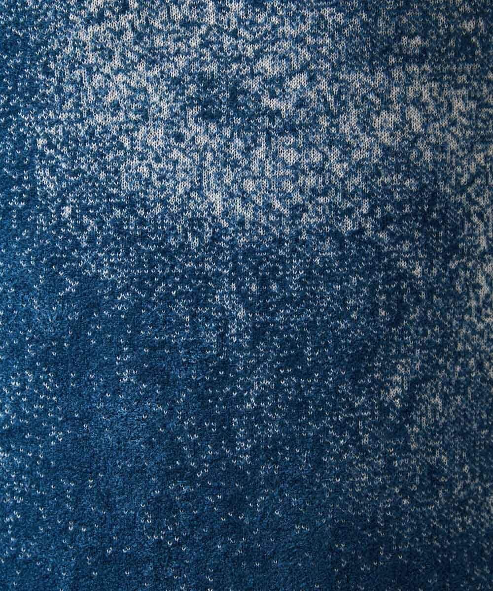 MNFDD62390 MICHEL KLEIN HOMME(ミッシェルクラン オム) 《日本製》スモーク柄クルーネックモールニット ブルー
